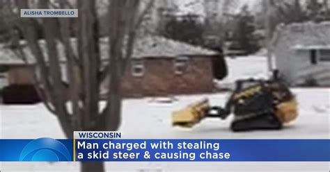 skid steer police chase bathtub|Video: Man In Wisconsin Leads Police On Chase Using Skid Steer.